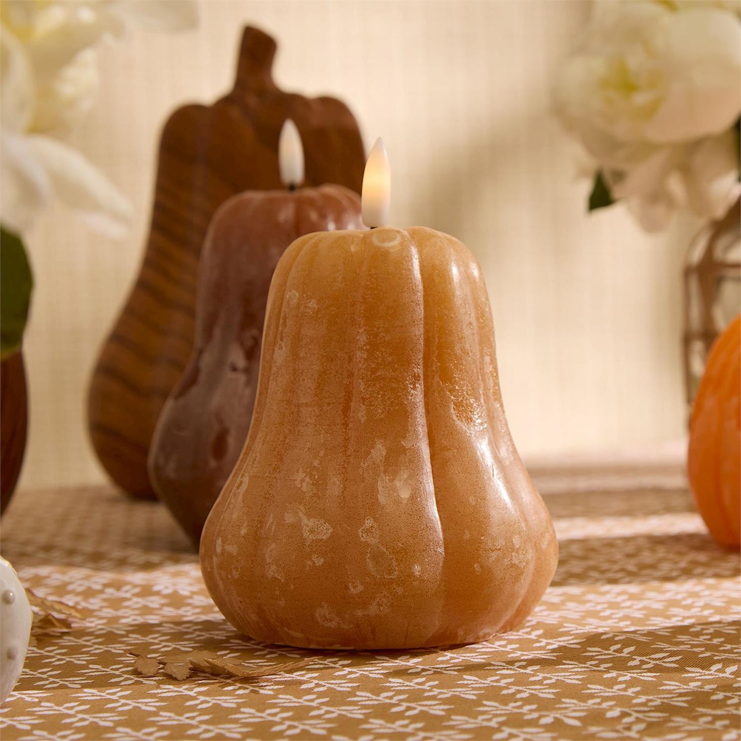 Flameless Pumpkin LED Decor Candles