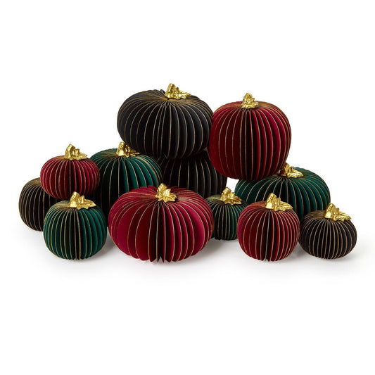 Accordion Pumpkins with Gold Edges and Stem (*Different Size and Colors*)