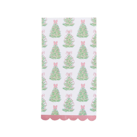 Trees 3-Ply Paper Dinner Napkin / Guest Towel with Scalloped Edge