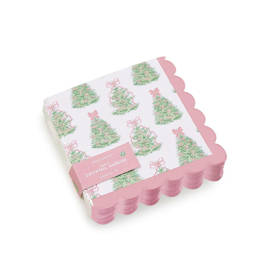 Fancy and Festive 3-Ply Paper Cocktail Napkin with Scalloped Edge