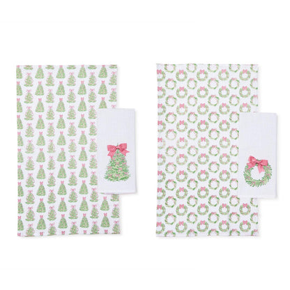 Bow-tiful Dish Towels with Satin Bow Accent, Set of 2  (*2 Designs*)