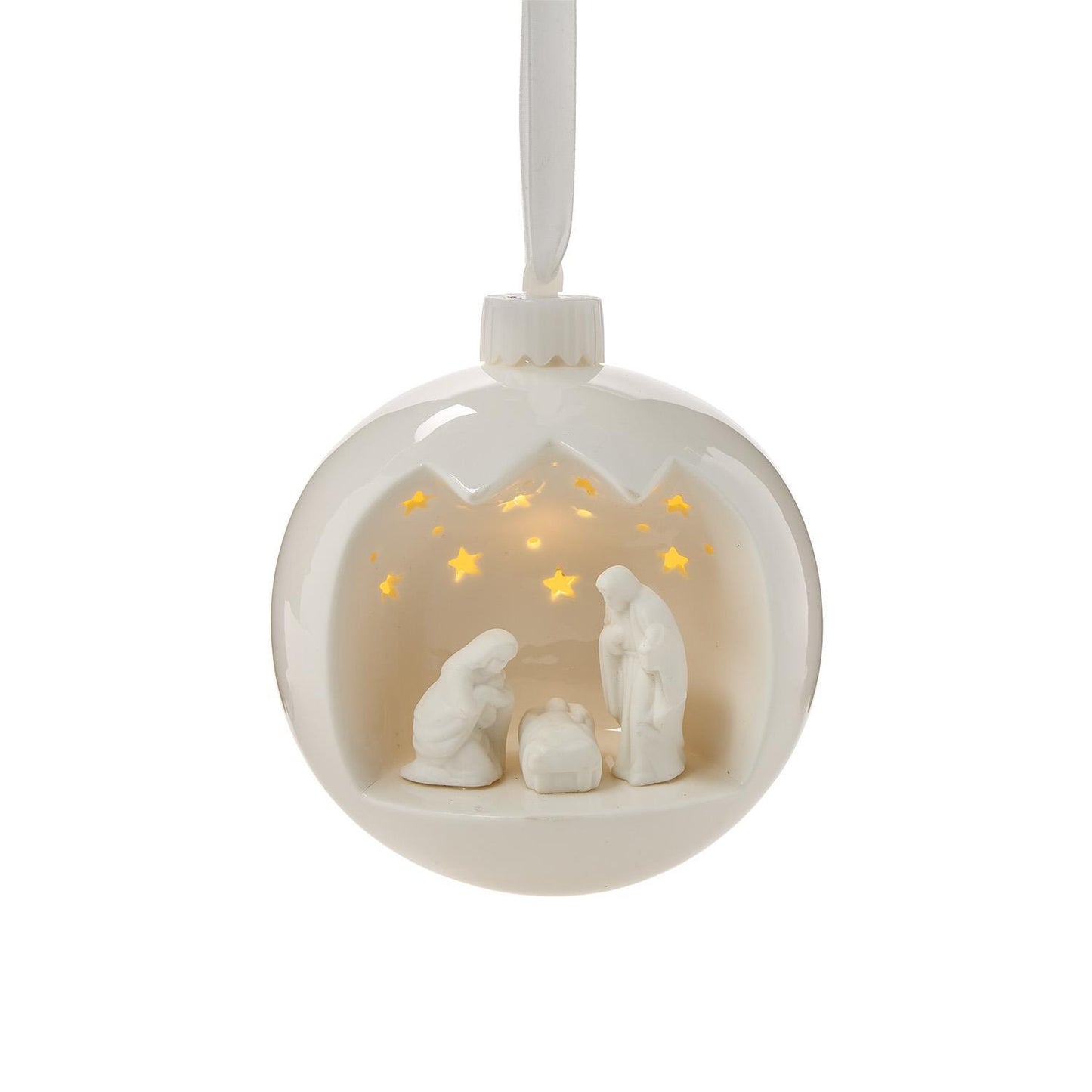 Nativity Scene Light-Up Keepsake Ornament with Stand in Gift Box