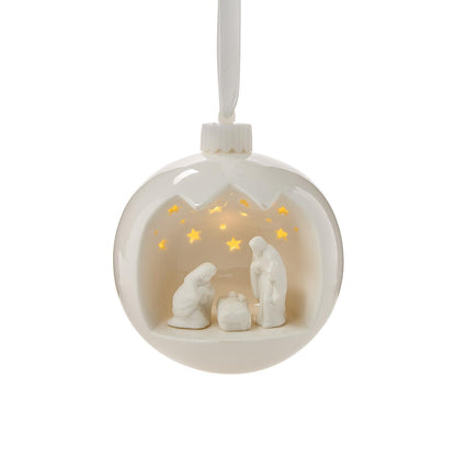 Nativity Scene Light-Up Keepsake Ornament with Stand in Gift Box