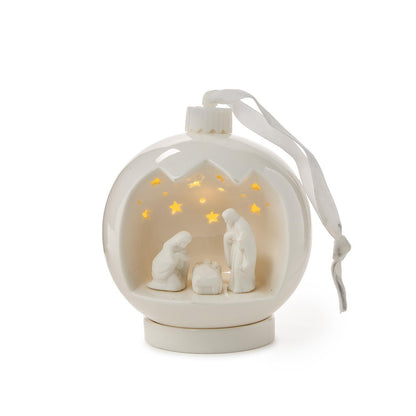 Nativity Scene Light-Up Keepsake Ornament with Stand in Gift Box