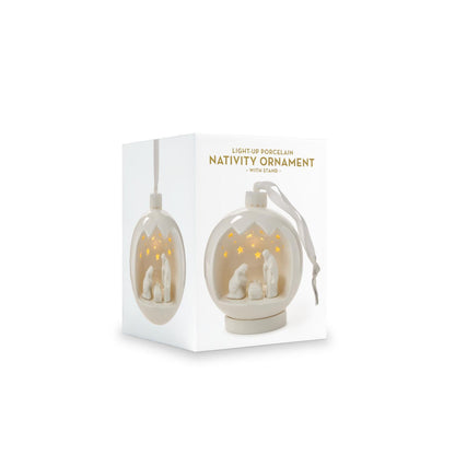 Nativity Scene Light-Up Keepsake Ornament with Stand in Gift Box