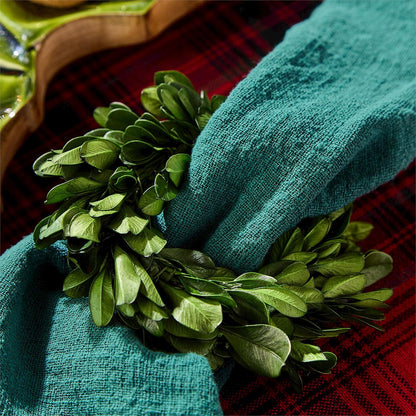 S/4, Preserved Boxwood Wreath Napkin Rings