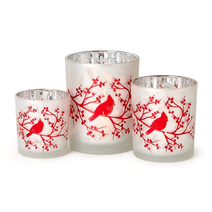 Red Cardinal Metallic Tealight Candleholders (*three sizes*)