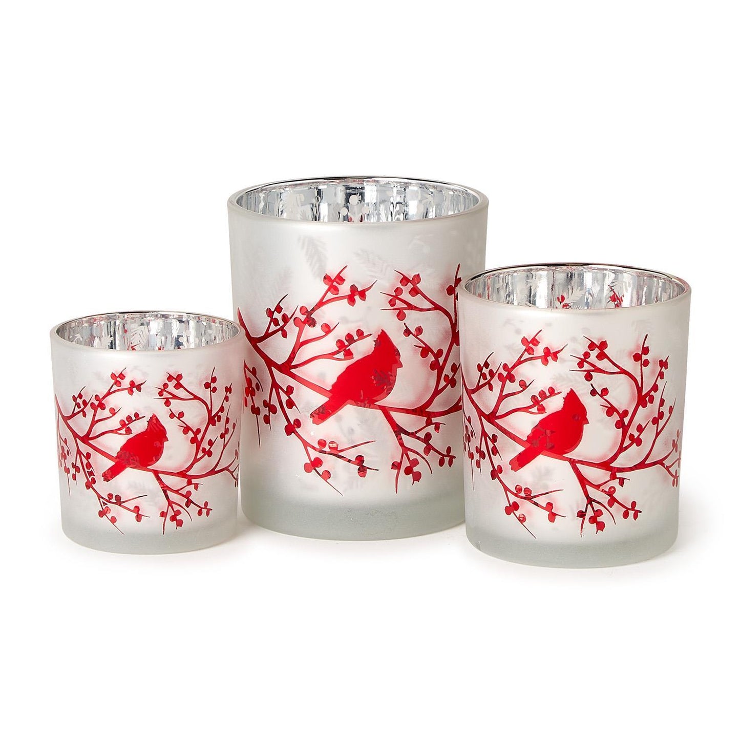 Red Cardinal Metallic Tealight Candleholders (*three sizes*)