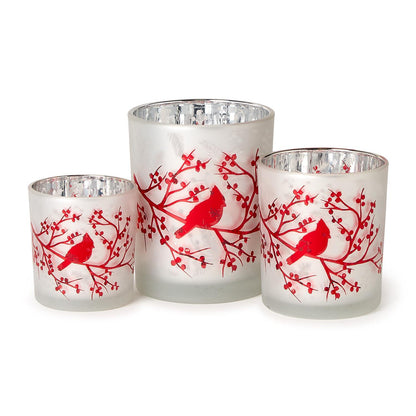 Red Cardinal Metallic Tealight Candleholders (*three sizes*)