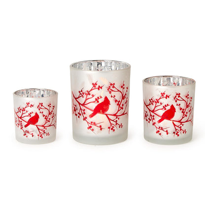 Red Cardinal Metallic Tealight Candleholders (*three sizes*)