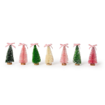 Bottlebrush Trees with Bow in Gift Box