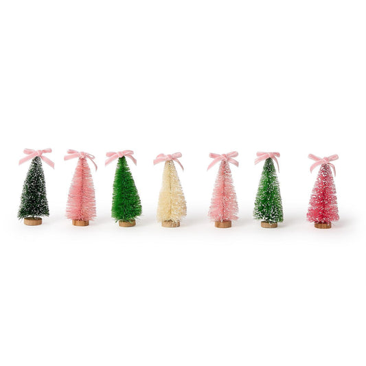 Bottlebrush Trees with Bow in Gift Box