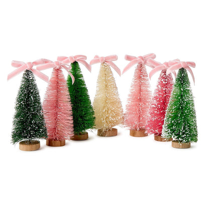 Bottlebrush Trees with Bow in Gift Box