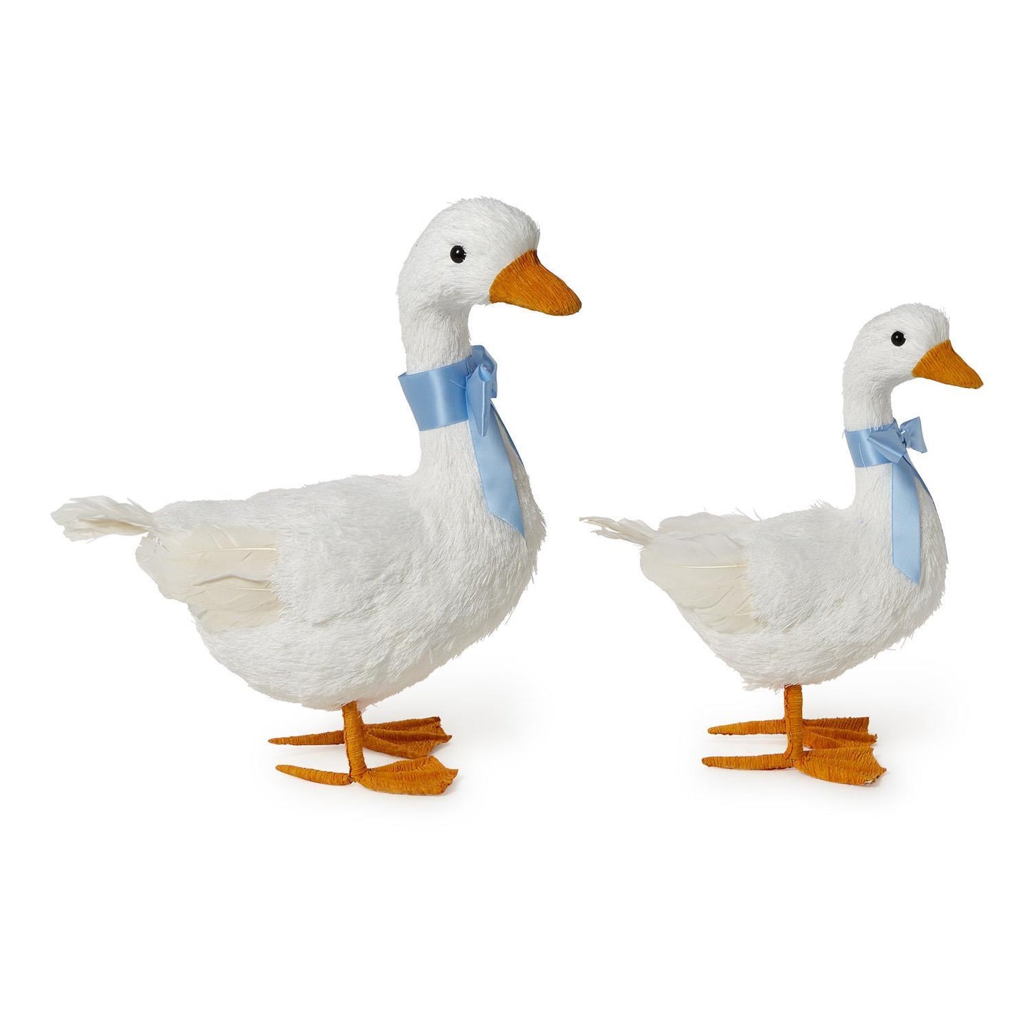 Hand-Crafted Geese with Satin Bows (*Two Sizes*)