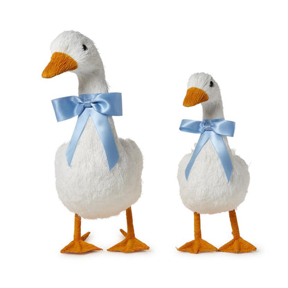 Hand-Crafted Geese with Satin Bows (*Two Sizes*)