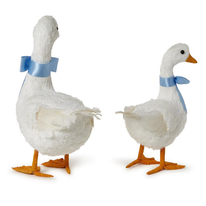 Hand-Crafted Geese with Satin Bows (*Two Sizes*)
