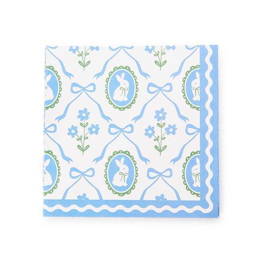 Bunnies and Bows 3-Ply Paper Cocktail Napkin