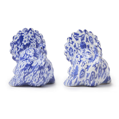 Blue & White Hand-Painted Turkey