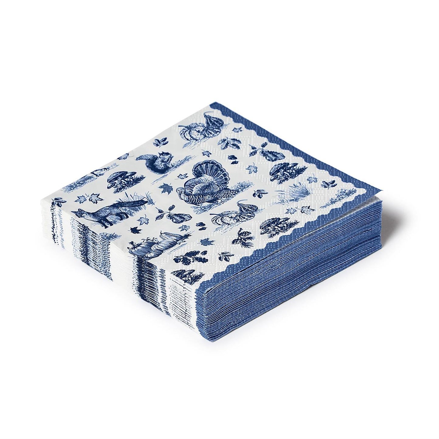 Falling for Blue Toile 3-Ply Paper Cocktail Napkin