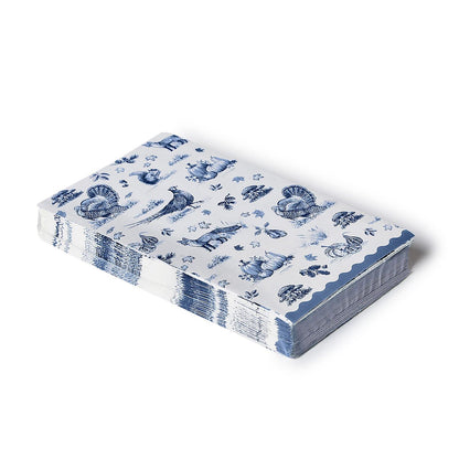 Falling for Blue Toile 3-Ply Paper Dinner Napkin / Guest Towel