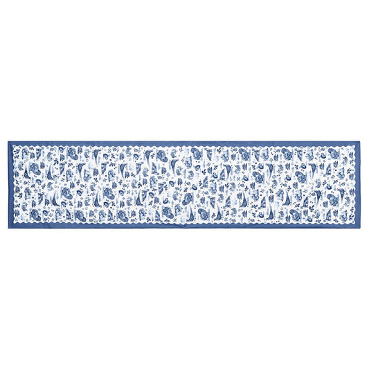 Falling for Blue Toile Table Runner