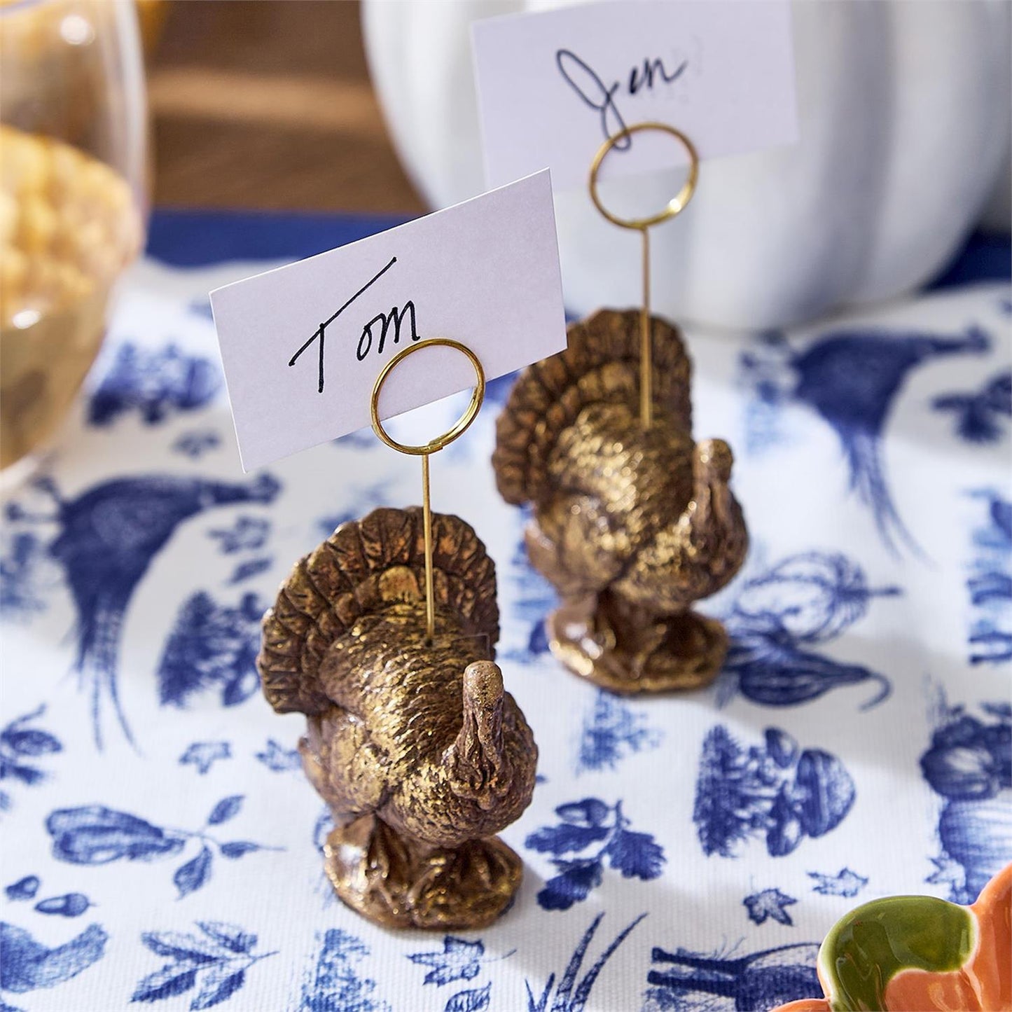 Golden Turkey Place Card / Photo Holder