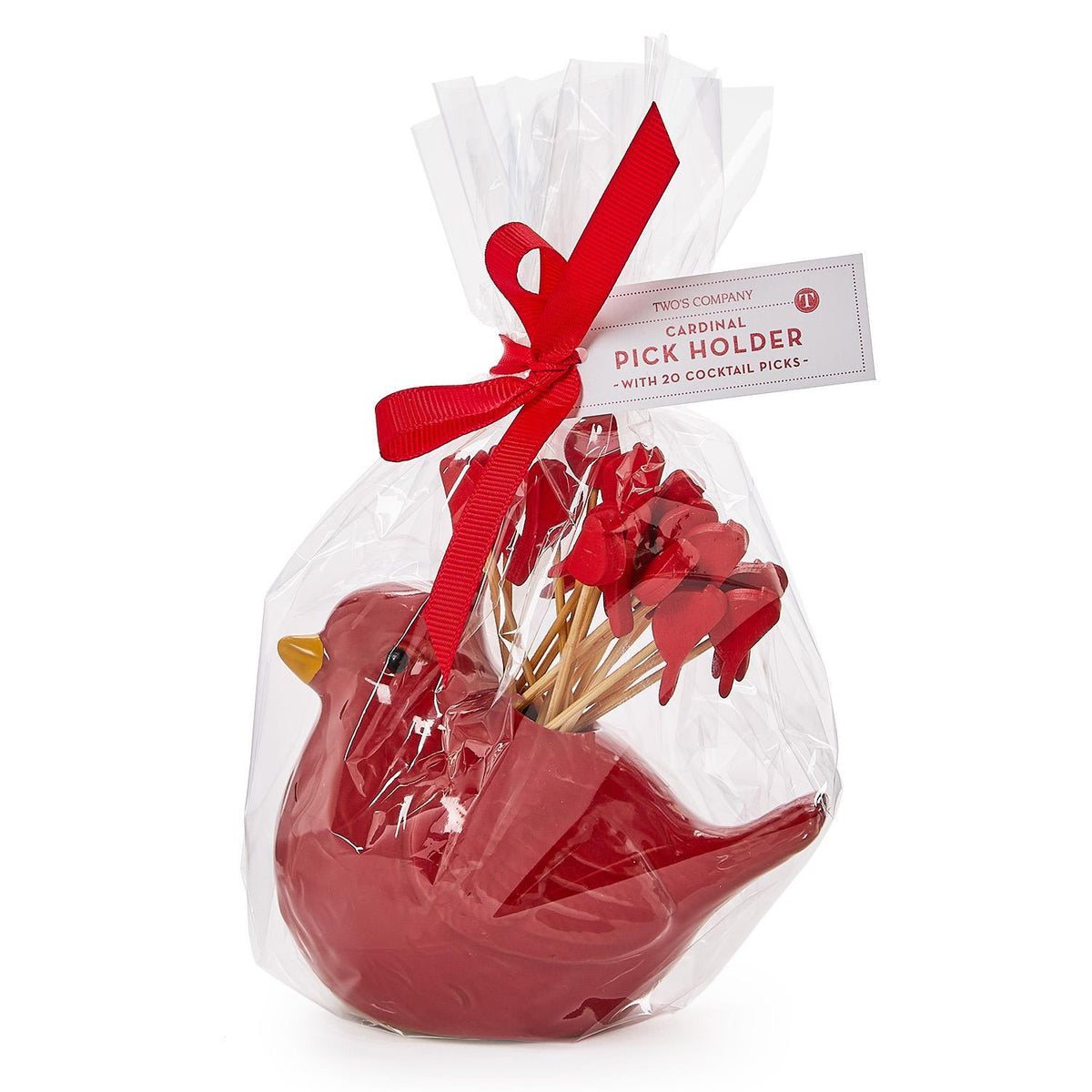Deck the Halls red cardinal pick holder detail