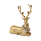 Gold Leaf Deer with Holiday Wreath Taper Candleholder / Centerpiece