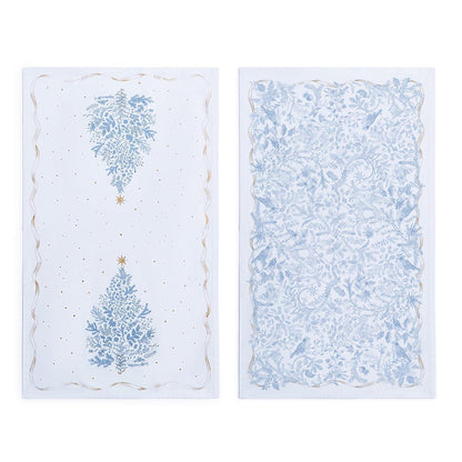 S/2 Gilded Cottage Tree Dish Towel