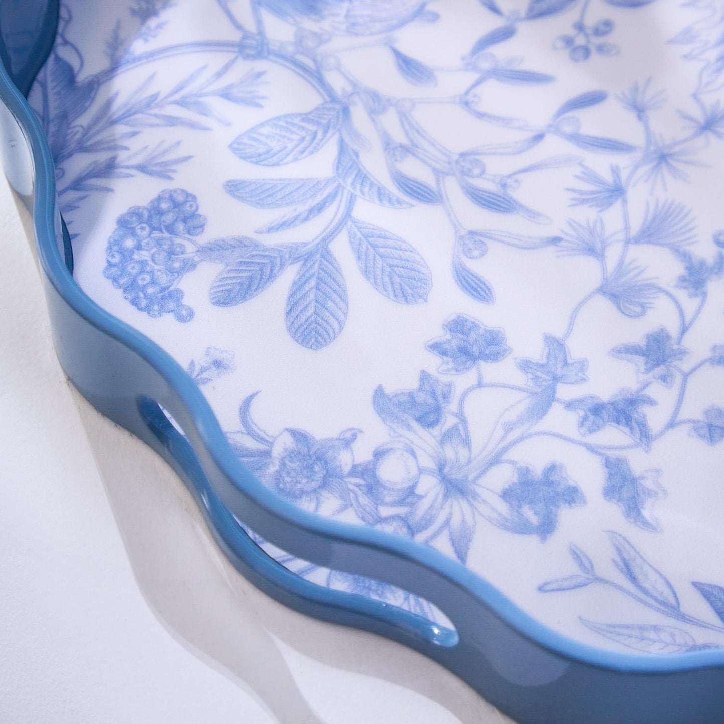 Gilded Cottage Scalloped Lacquered Trays with Cutout Handles (*two sizes*)