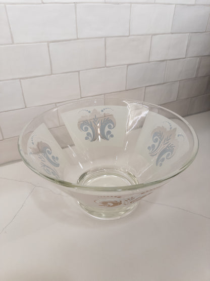 Vintage Fleur-de-lis Glass Serving Bowl
