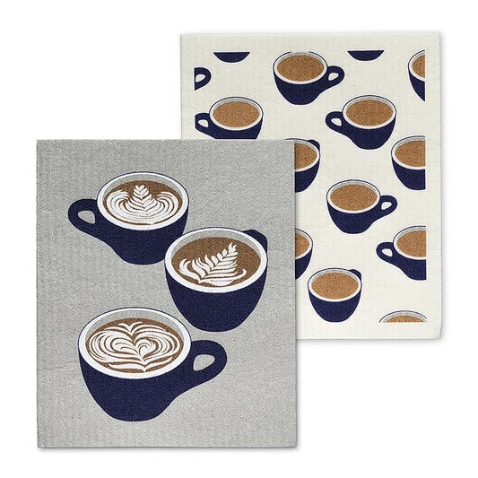 Coffee Cup Dishcloths, Set of 2