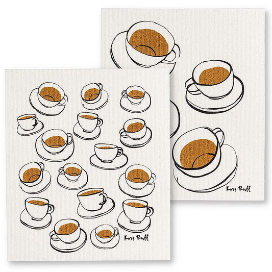 Teacups Swedish Dishcloths, Set of 2