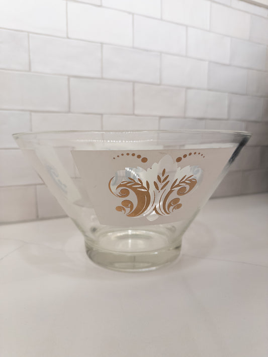 Vintage Fleur-de-lis Glass Serving Bowl
