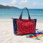 Bailey Red/Navy Bandana Print Canvas Tote