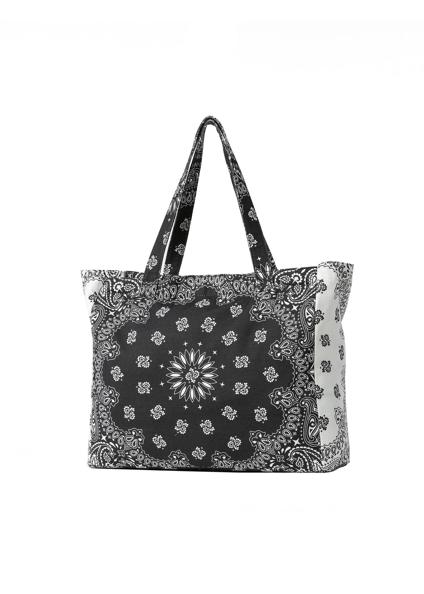 Bailey Black/White Bandana Print Canvas Tote