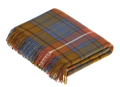 Tartan Plaid Merino Lambswool Throw Blankets, Made in UK