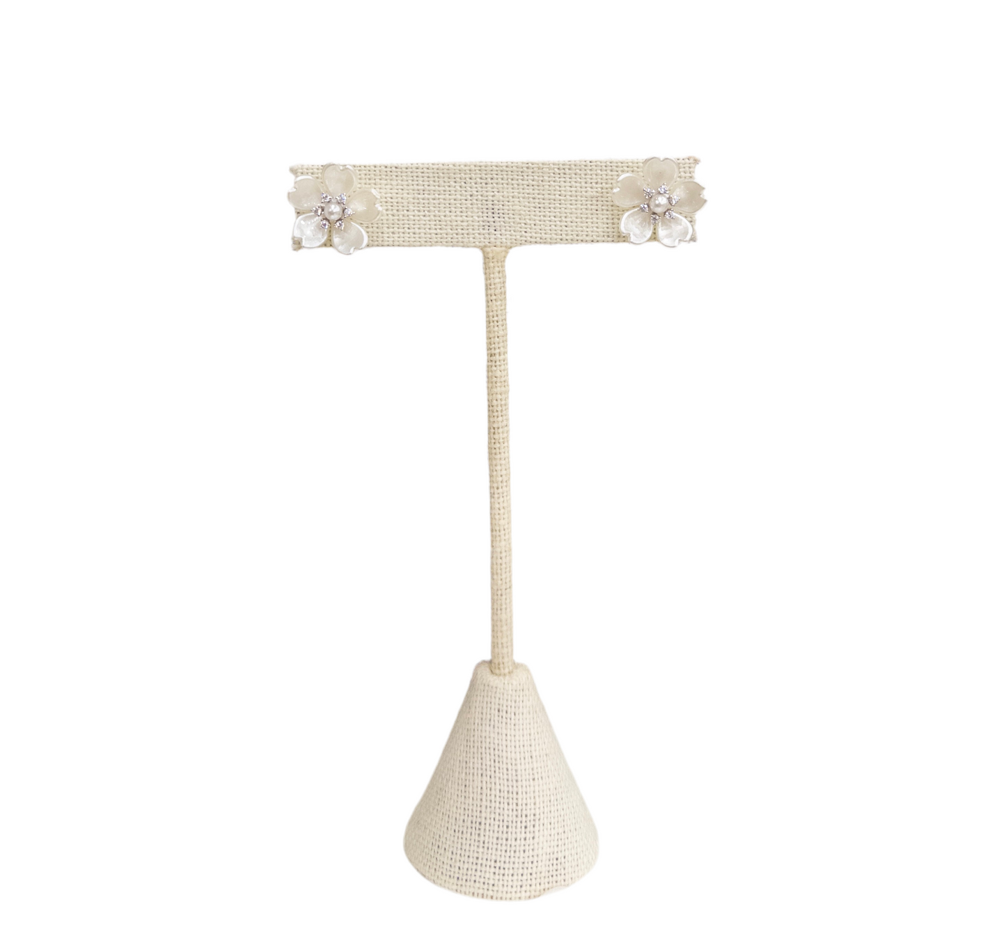 White Flower Stud Earring