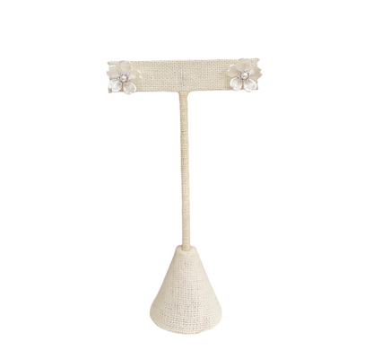 White Flower Stud Earring