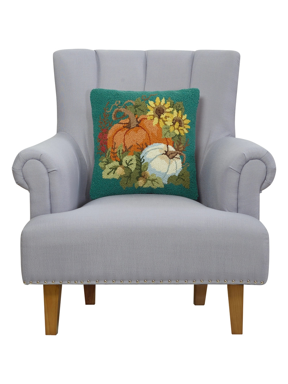 Orange & White Pumpkin Hook Pillow - Thumbnail 2
