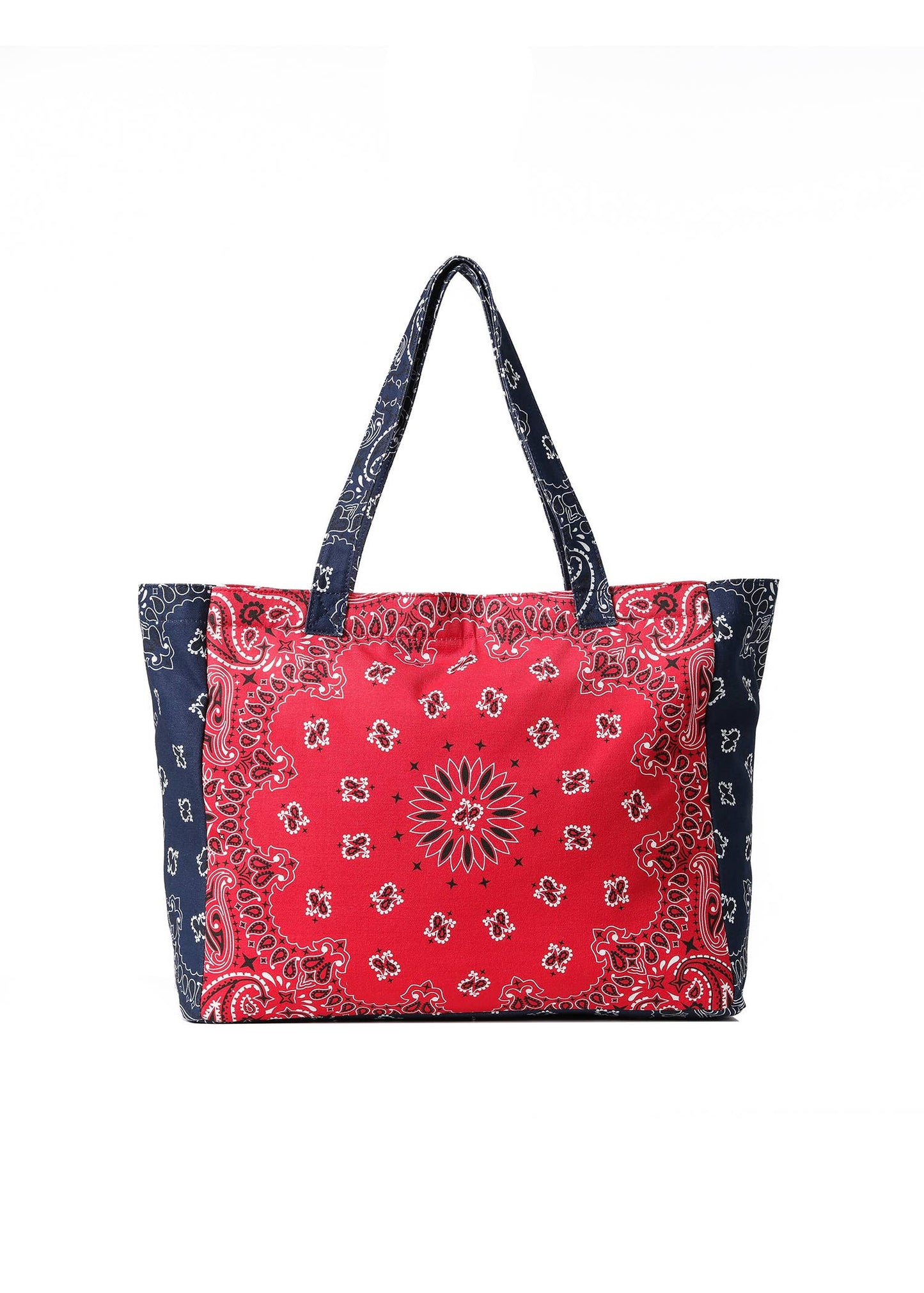 Bailey Red/Navy Bandana Print Canvas Tote