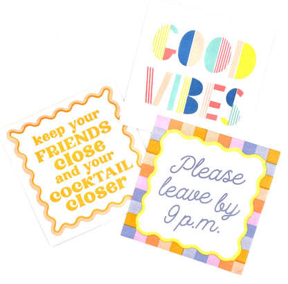 Keep Your Friends Close... Cocktail Napkin