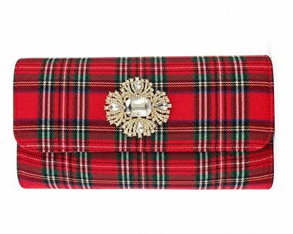 Red Plaid Avery Clutch