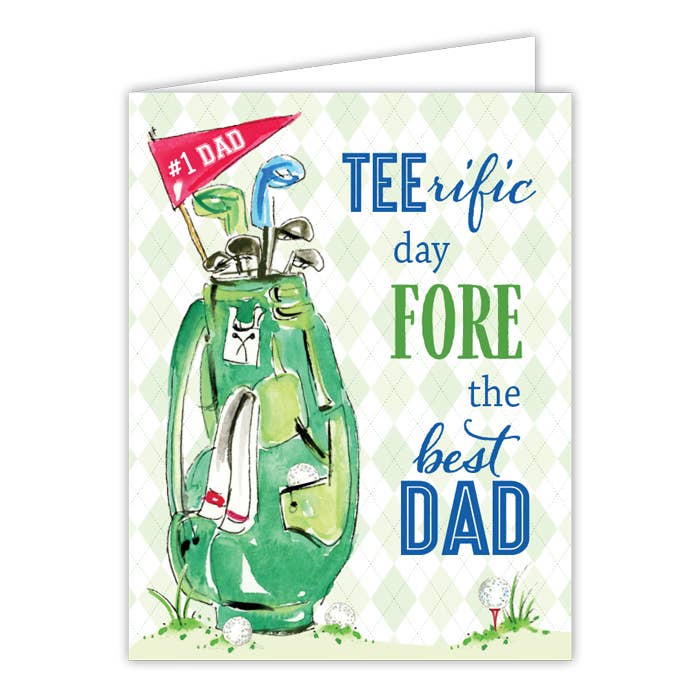 TEErific Day FORE the Best DAD Golf Bag Greeting Card.