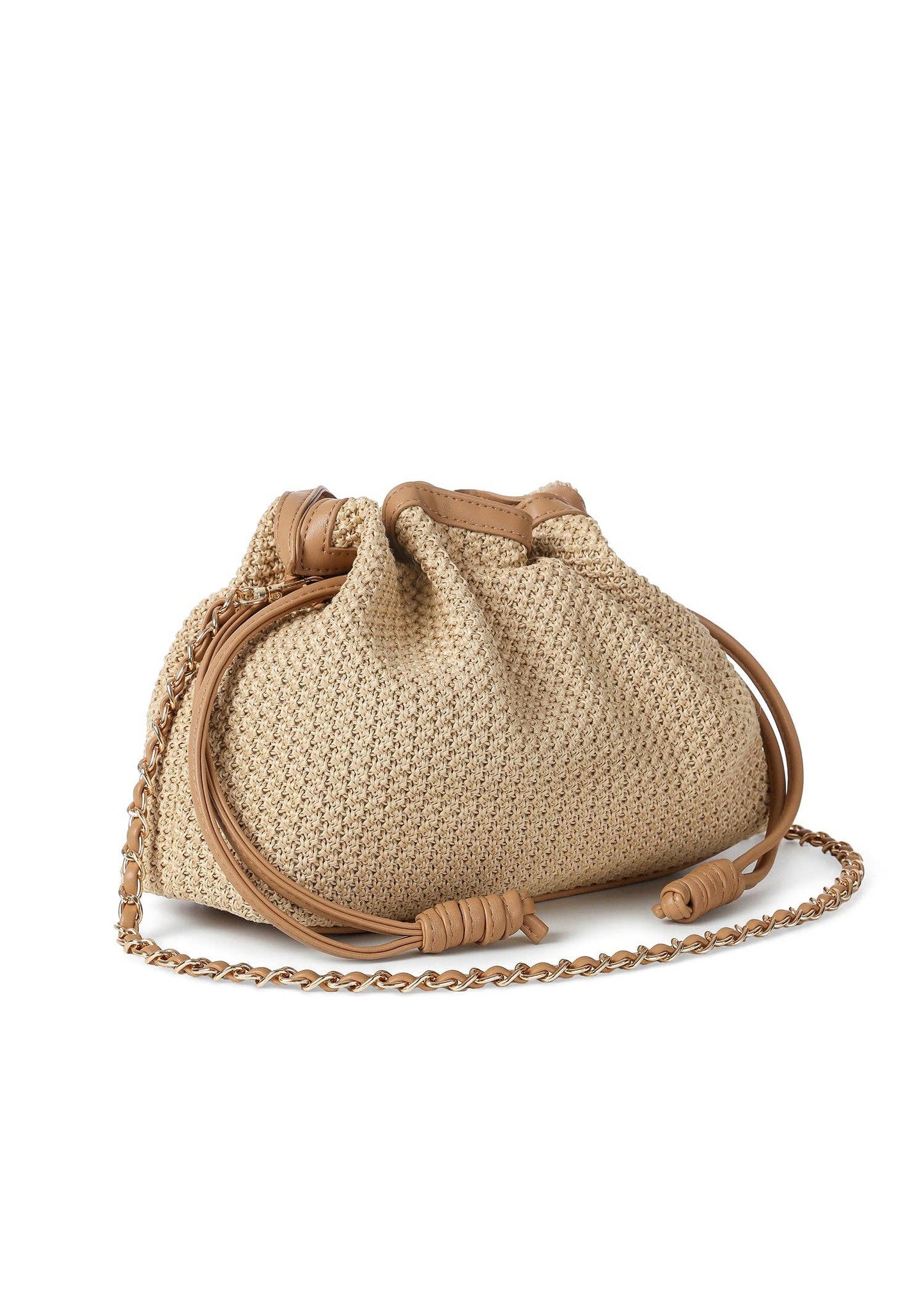 Taylor Capri Cinched Raffia Clutch Bag