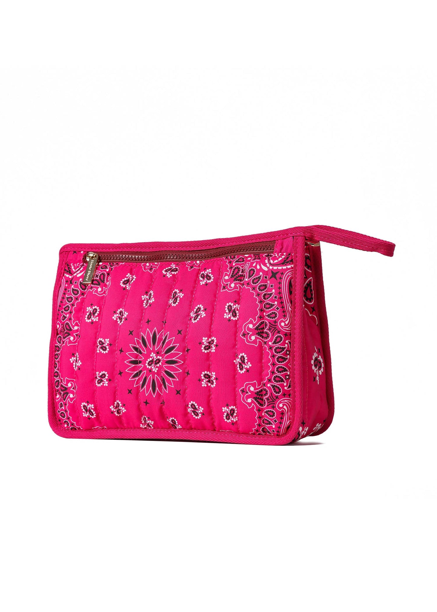 Beau Hot Pink Bandana Print Pouch