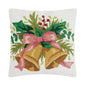 Pink Christmas Bells White Hook Pillow