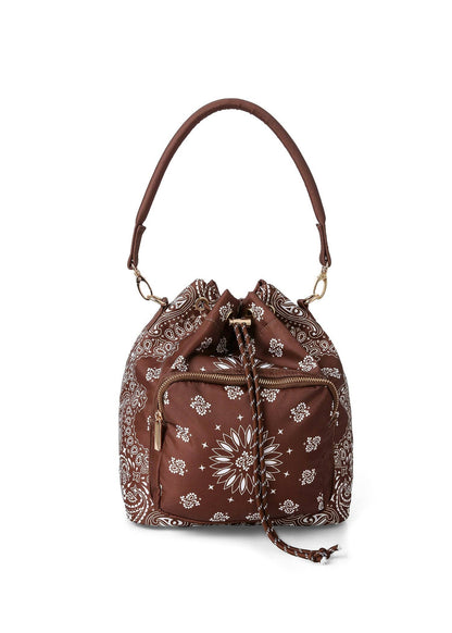 Harley Walnut Bandana Print Bucket Bag