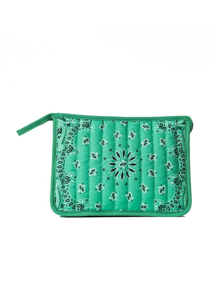 Beau Kelly Green Bandana Print Pouch