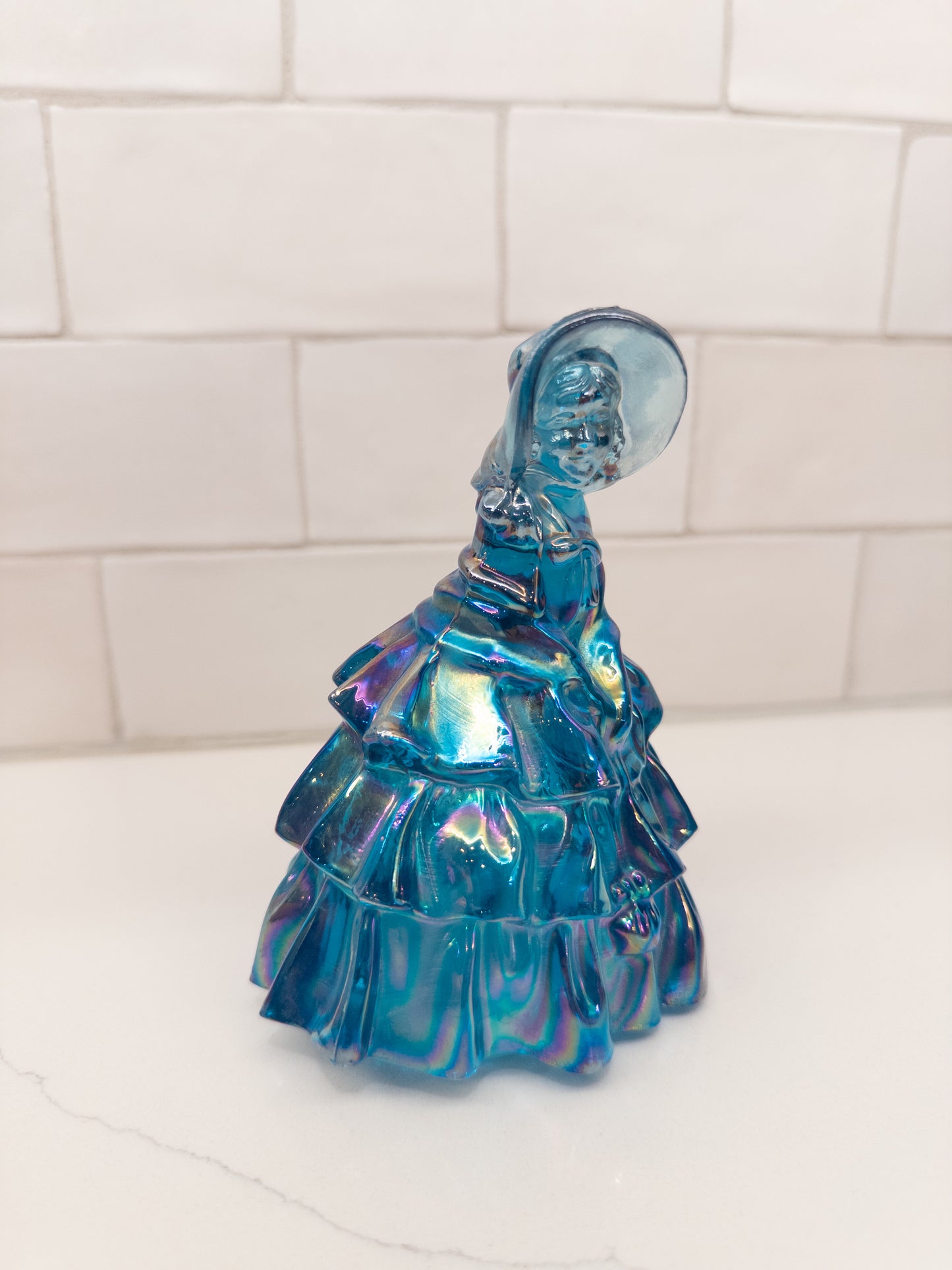 Vintage Blue Carnival Wheaton Southern Belle Lady Figurine